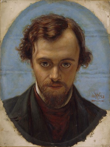 Retrato de Dante Rossetti por William Holman Hunt